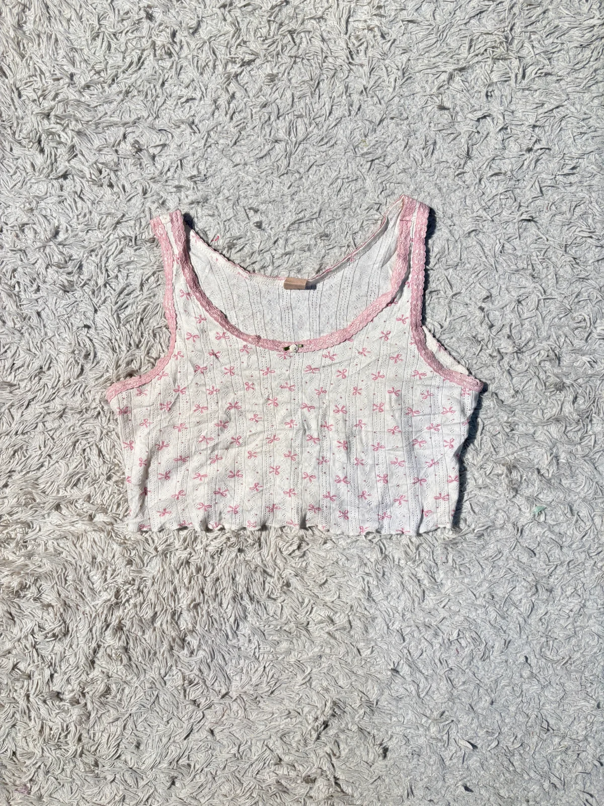 pink bow print tanktop — view 1
