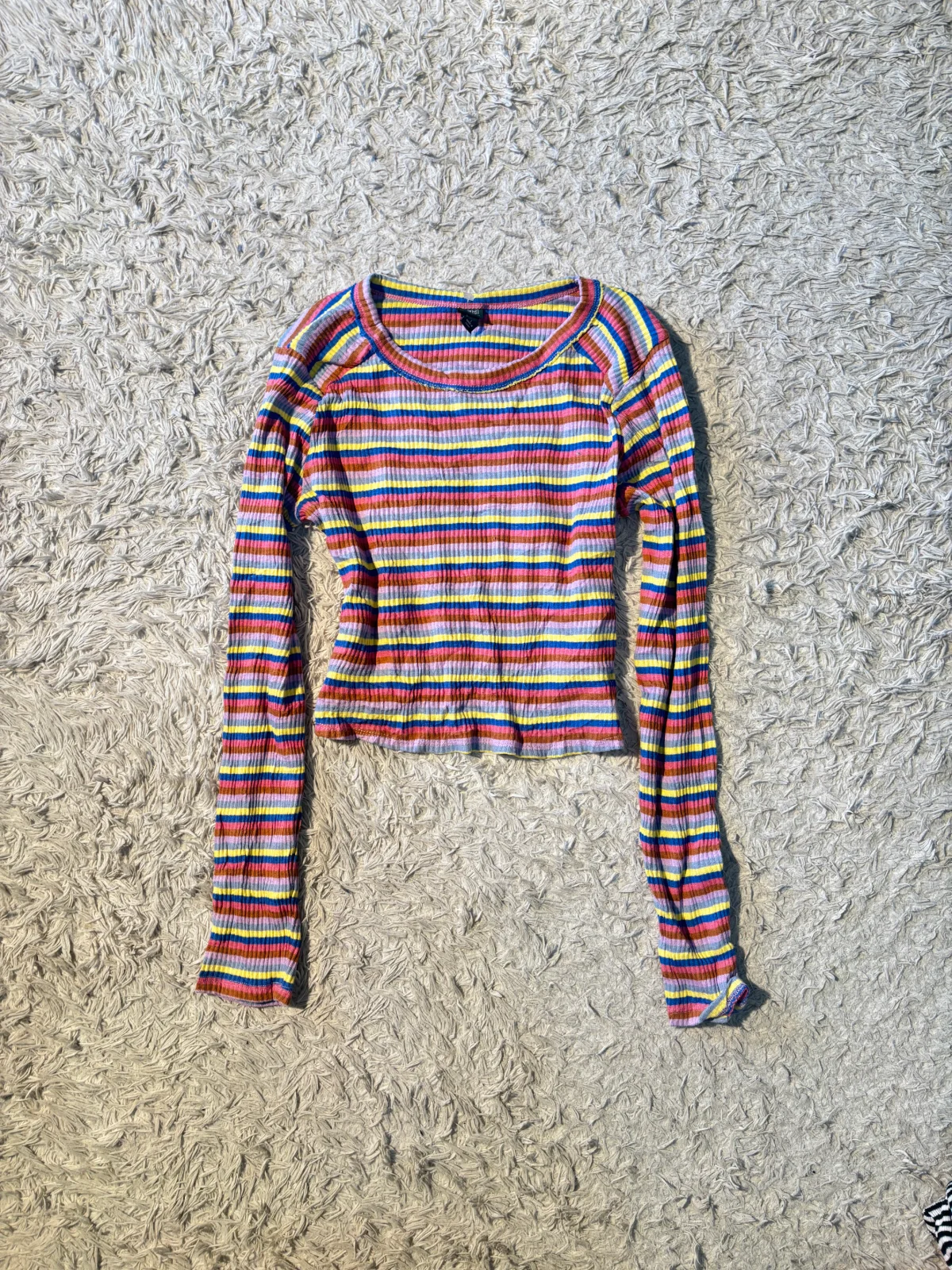 long sleeves stripes croptop — view 1