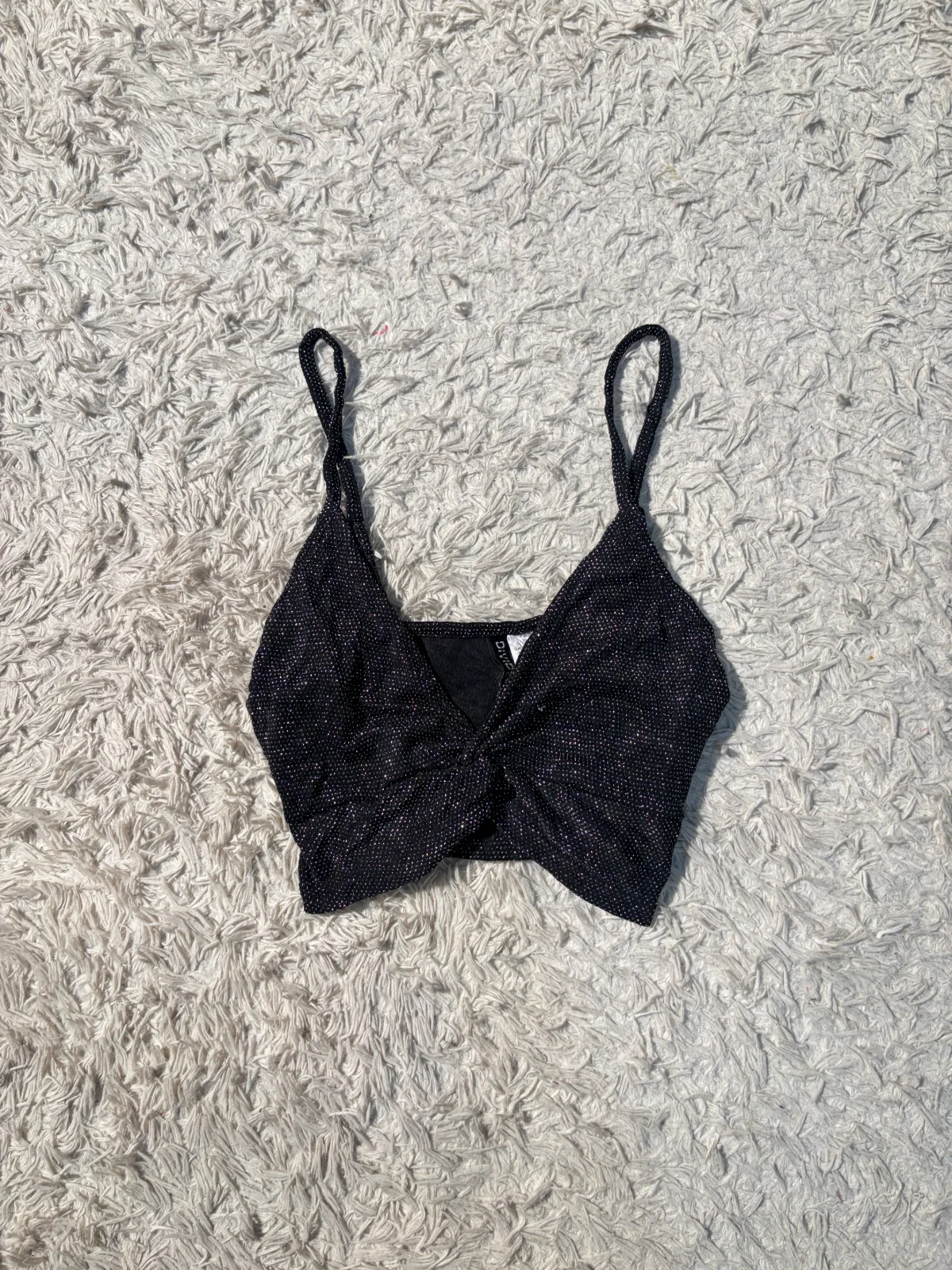 black sparkly crop top