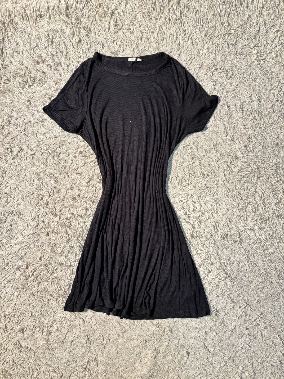Black Ribbed Bodycon Top