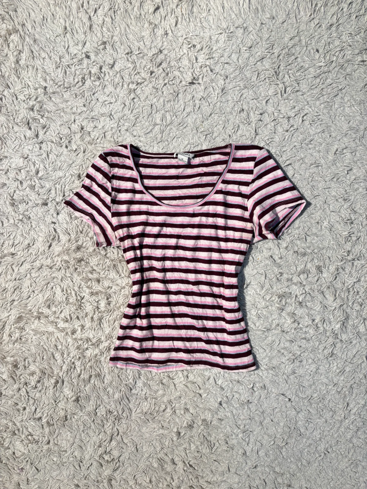 scoop neck stripes top