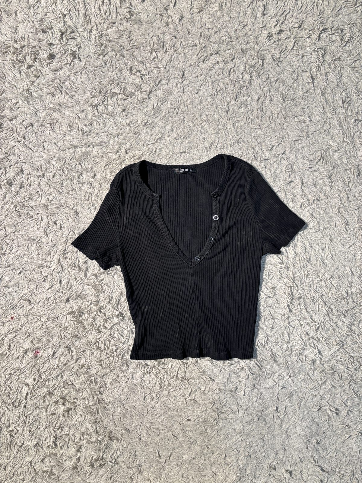Fitted V-Neck Crop Top — view 1